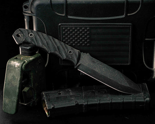 Disaster Breacher- Black Canvas Micarta, Allen Bolts, Textured Grip