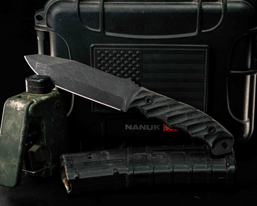 Disaster Breacher- Black Canvas Micarta, Allen Bolts, Textured Grip