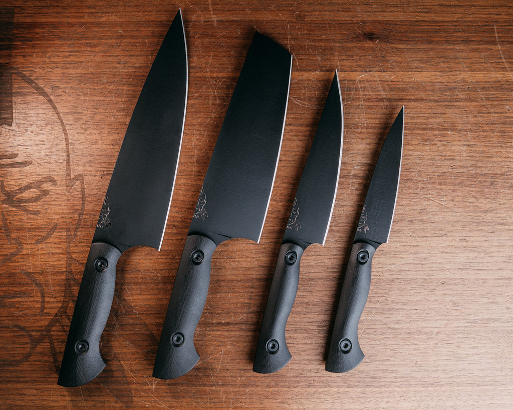 Chef Set - Black G10, Black Armor Cerakote, Allen Bolts, Smooth Grip