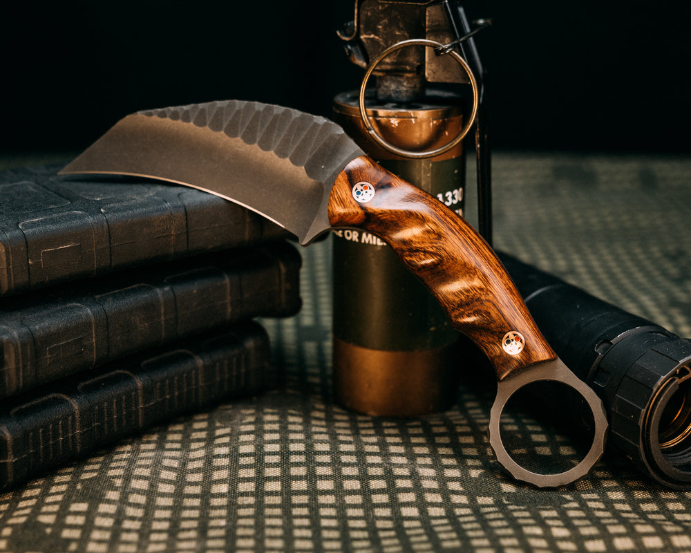 Karambito- Desert Ironwood, Patriot Mosaic Pins, Grooved Grip