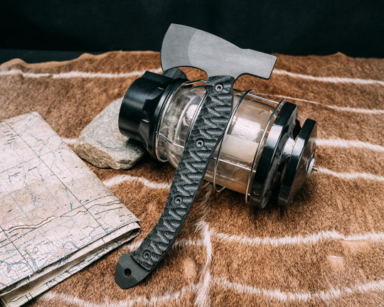 Camp Hatchet - Black Burlap Micarta, Allen Bolts, Chaos Grip