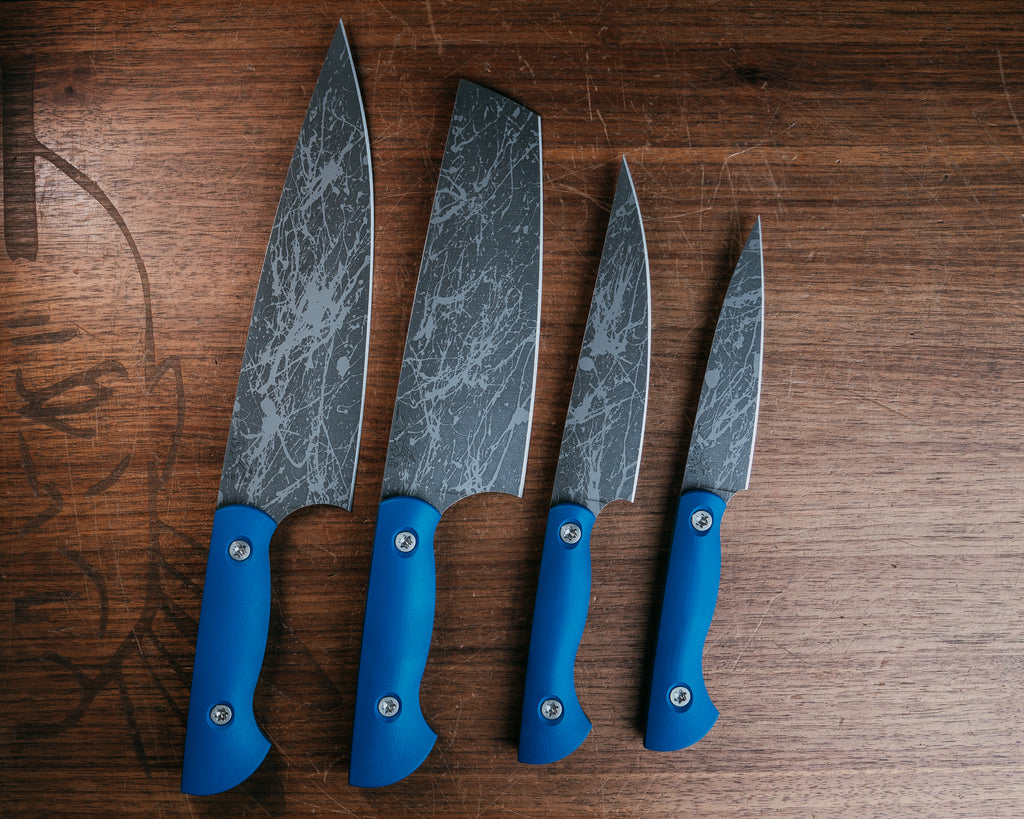 Chef Set - Cobalt Blue G10, Ti Torx Bolts, Smooth Grip