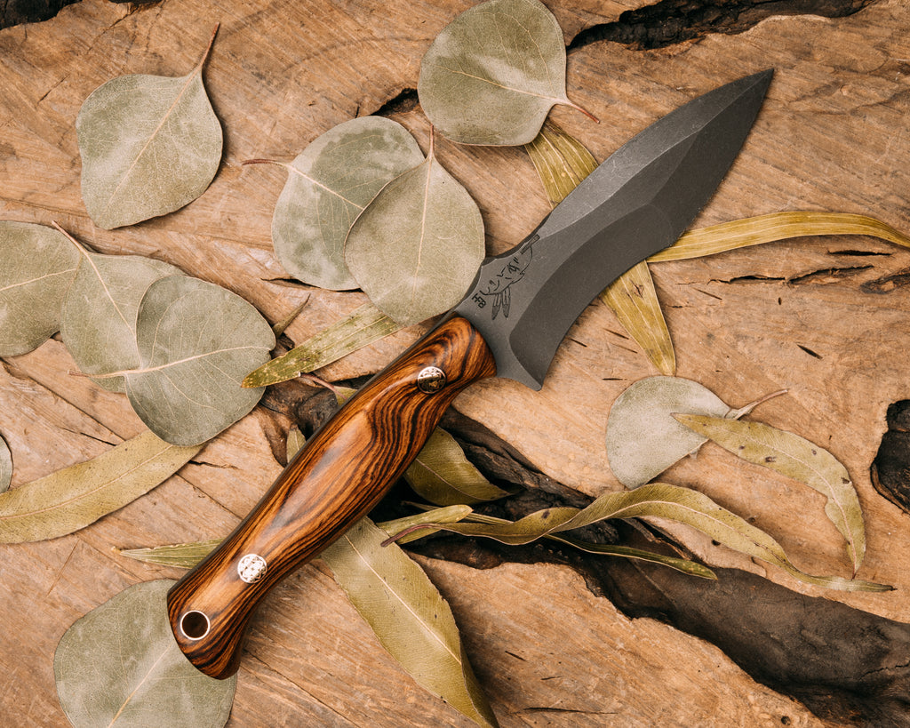 Extremis MK1 - Desert Ironwood, Mosaic Pins, Brass Lanyard Pin, Contoured Grip