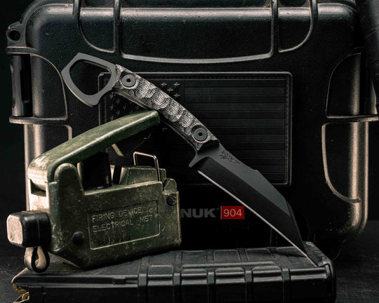 SHPOS- Black Canvas Micarta, DLC Coating, Allen Bolts, Textured Grip