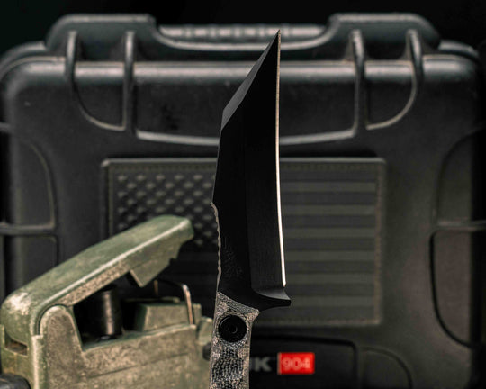 SHPOS- Black Canvas Micarta, DLC Coating, Allen Bolts, Textured Grip