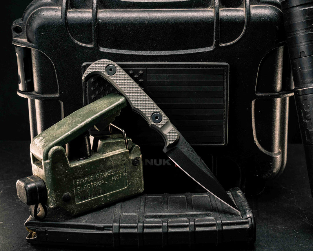 Slender Man- Grey G10, Armor Black Cerakote, Allen Bolts, Textured Grip