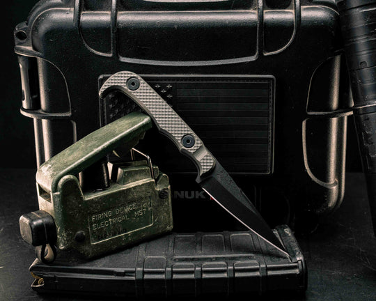 Slender Man- Grey G10, Armor Black Cerakote, Allen Bolts, Textured Grip