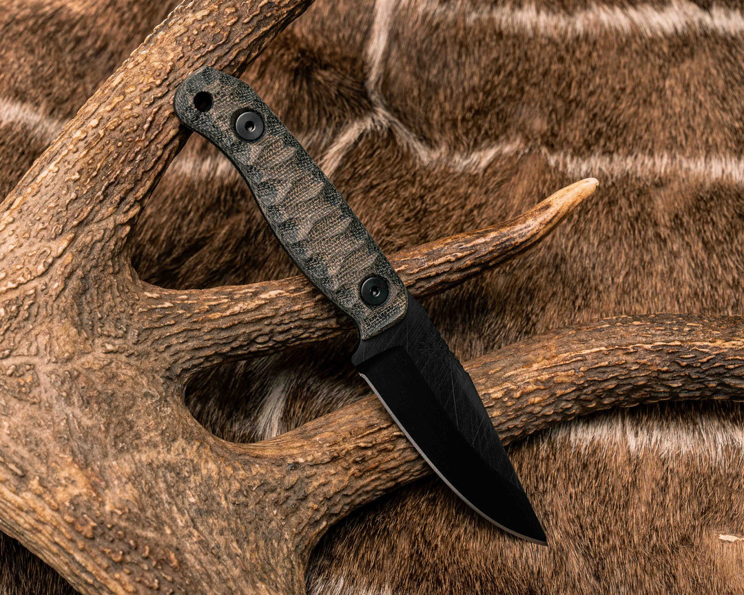 Feather Light- OD Green/Black Canvas Micarta, DLC Coating, Allen Bolts, Textured Grip