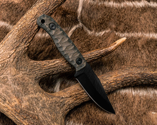 Feather Light- OD Green/Black Canvas Micarta, DLC Coating, Allen Bolts, Textured Grip