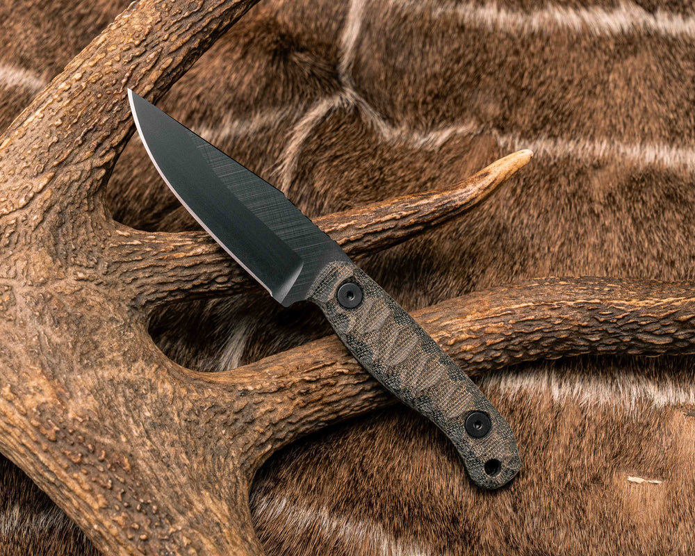 Feather Light- OD Green/Black Canvas Micarta, DLC Coating, Allen Bolts, Textured Grip