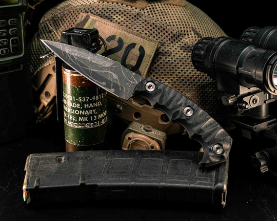 4" HUMINT - Black G10, Allen Bolts, Textured Grip