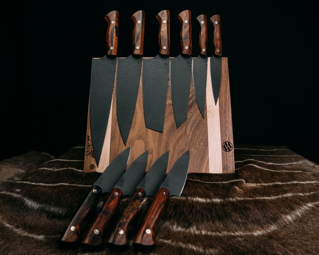 (10 Pcs) Chef Set - Desert Ironwood, Patriot Mosaic Pins, Smooth Grip.