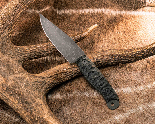 Crow Scalper- Black Canvas Micarta, Allen Bolts, Textured Grip