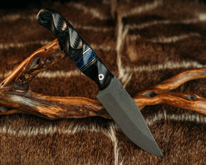 Crow Jr - Dyed Redwood, Black & Gray G10 w/ Aluminum Pin Crow Jr - Dyed Redwood, Black & Gray G10 w/ Aluminum Pin