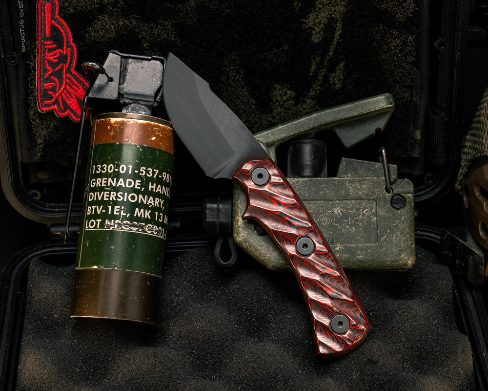 Beef Harpoon Back Country- Lava Flow FAT Carbon, Armor Black Bronze Cerakote, Allen Bolts, Textured Grip