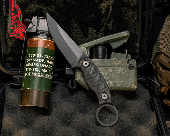 Osoraku 3" Mini - Black G10, Armor Black Cerakote, Allen Bolts, Textured Grip