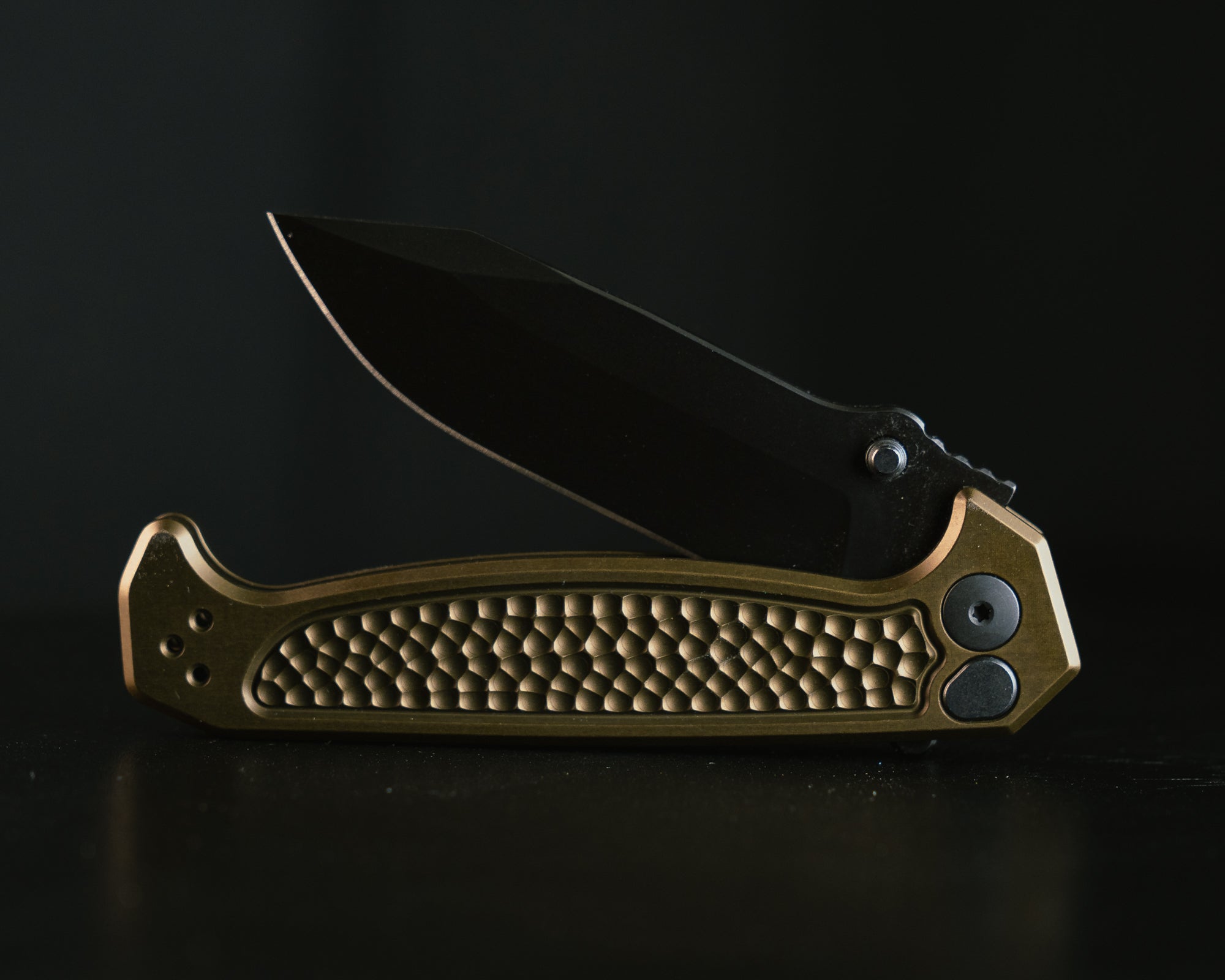 Disaster Folder- Anodized OD Green Handle, Nitride Black Blade