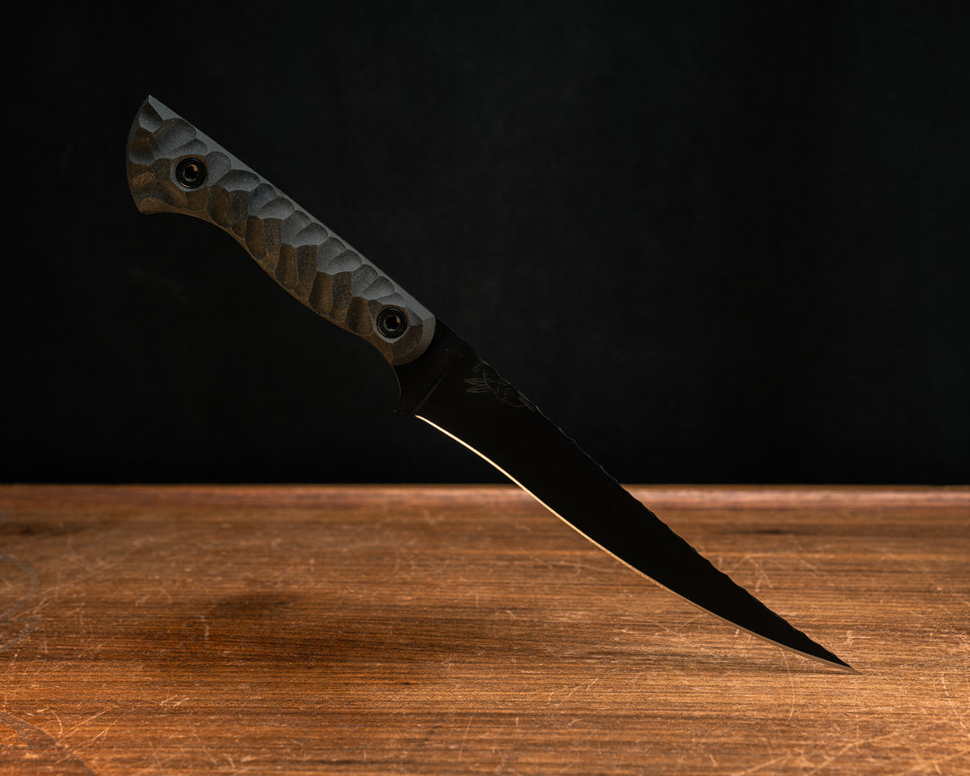 Filet Blade Jr- Black G10, Armor Black Cerakote, Allen Bolts, Textured Grip