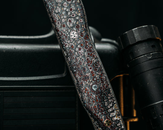 Recce Alpha Hawk- Baker Forge Raindrop CopperMai- Fordite in Resin, Mosaic Pins, Textured Grip