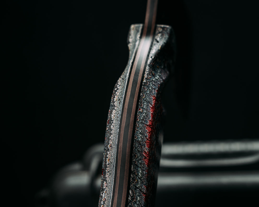 Recce Alpha Hawk- Baker Forge Raindrop CopperMai- Fordite in Resin, Mosaic Pins, Textured Grip
