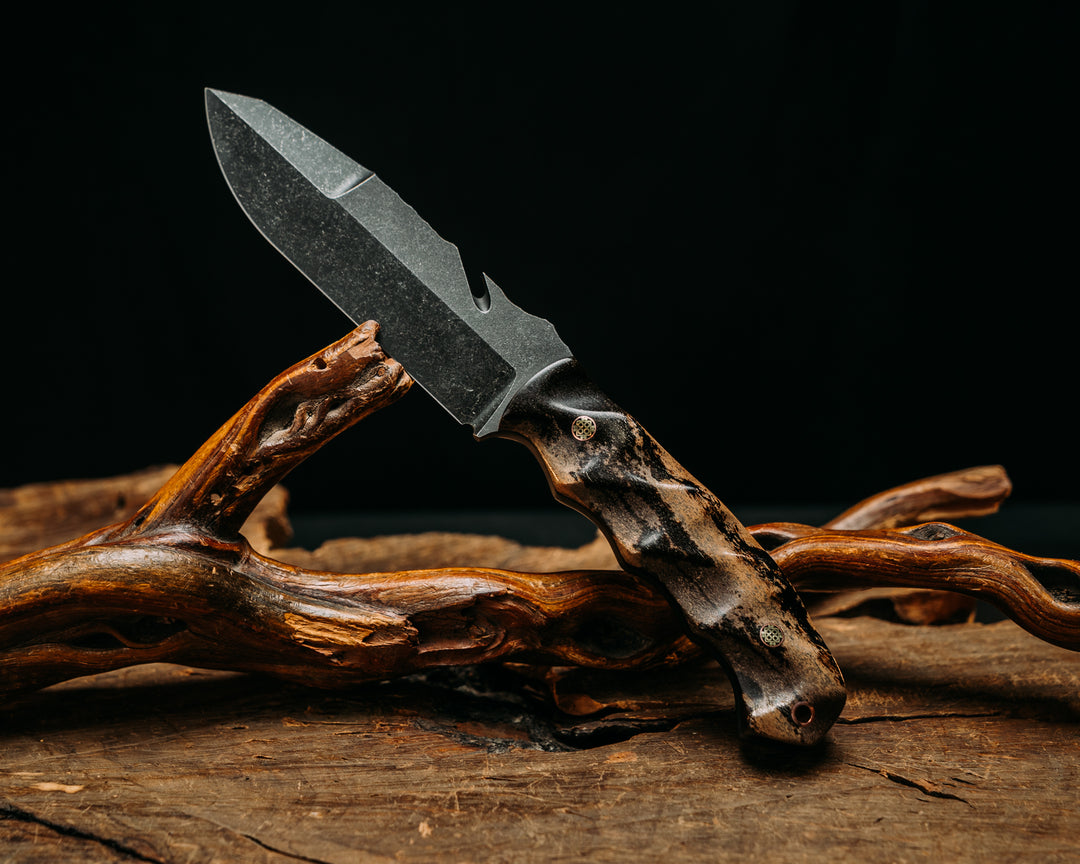 Notched Wire Cutter Breacher- Ancient Fossilized Reindeer, Mosaic Pins, Copper Lanyard Pin, Textured Grip