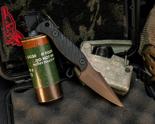 Gulo Gulo- Black G10, Midnight Bronze Cerakote, Allen Bolts, Textured Grip