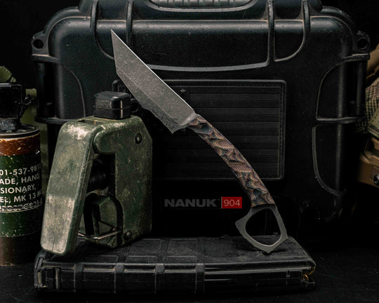 SOPHS- Python Canvas Micarta, CF Pins, Textured Grip