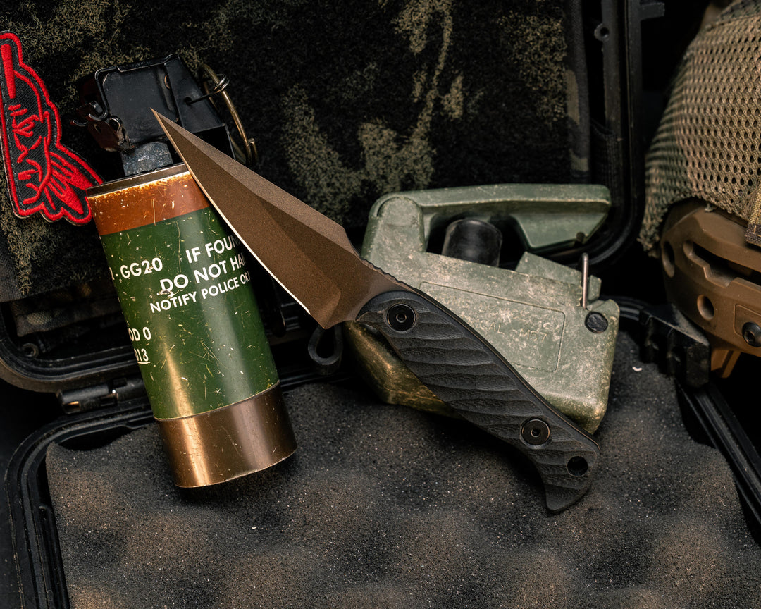 Gulo Gulo- Black G10, Midnight Bronze Cerakote, Allen Bolts, Textured Grip