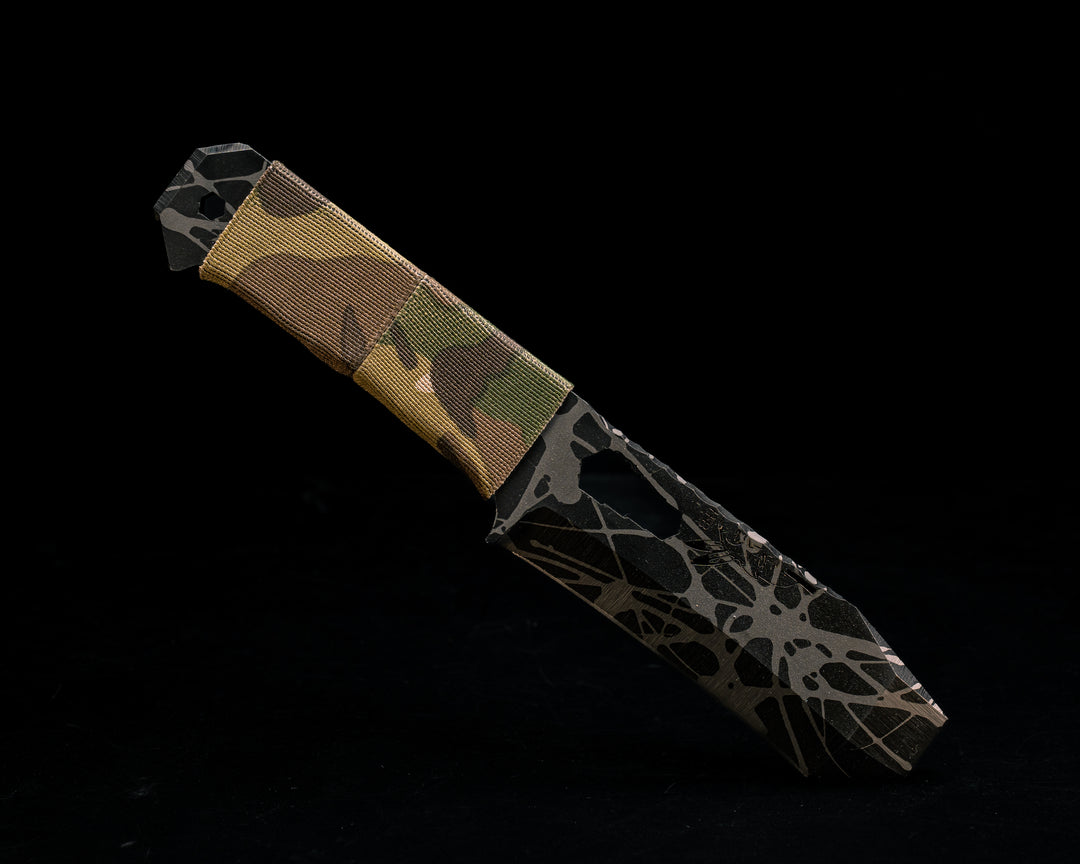 Breacher Bar Multi-tool Prybar- Multicam Elastic Bands, Phillips Bit Included, Acid Splash and Rock Wash Finish