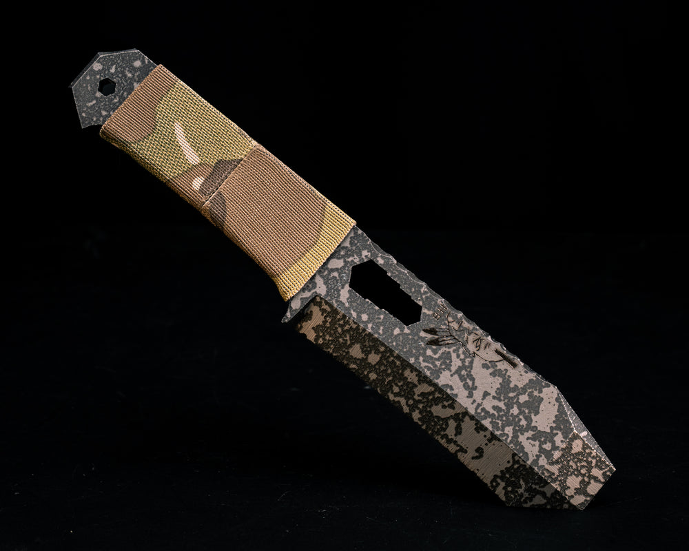 Breacher Bar Multi-tool Prybar- Multicam Elastic Bands, Phillips Bit Included, Acid Splash and Rock Wash Finish