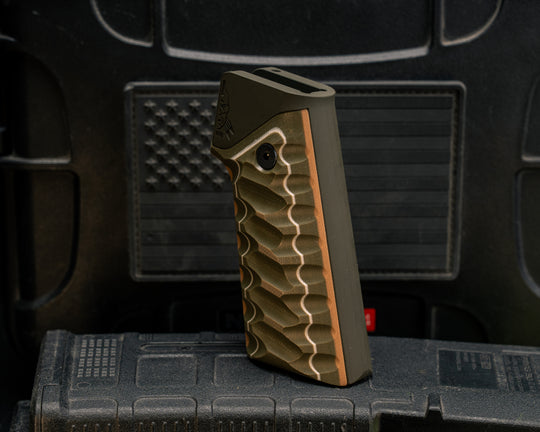 AR style Grip System - OD Green, White and Coyote G10, Magpul OD Green Cerakote, Snake Grip