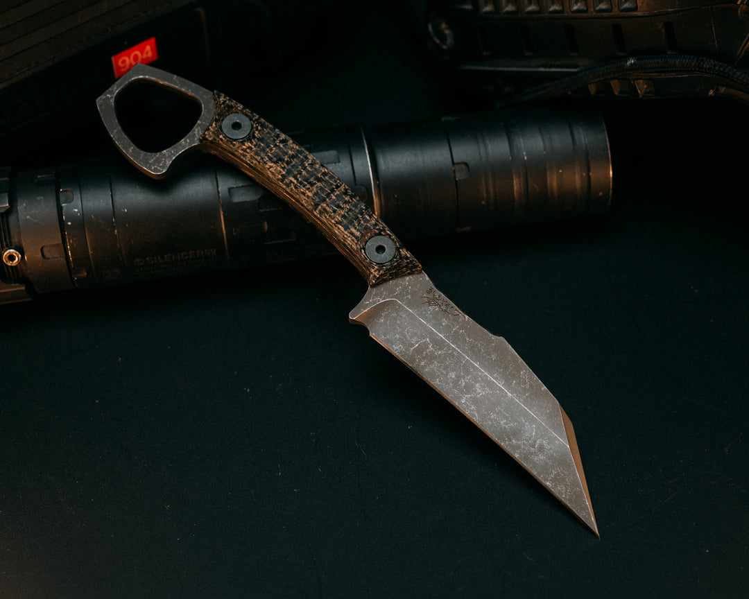 SHPOS - Black Burlap Micarta, Allen Bolts, Iron Grip
