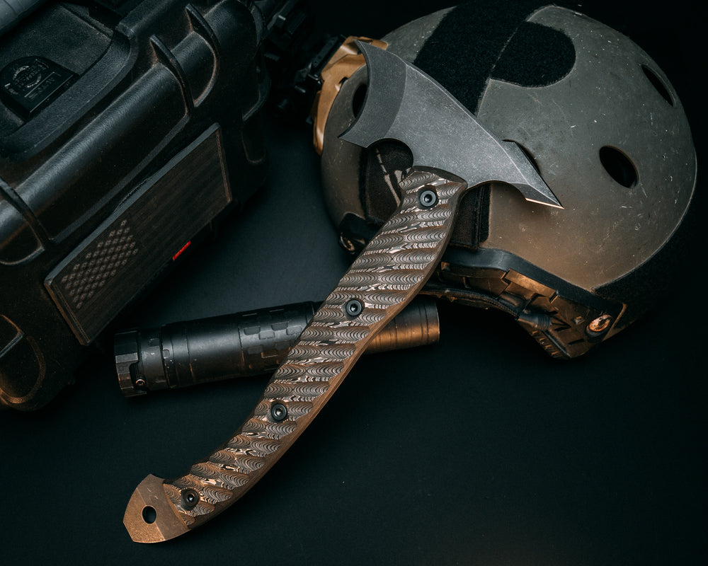 Crescent Hawk- Gold Camo Carbon, Allen Bolts, Iron Grip, Open Teng