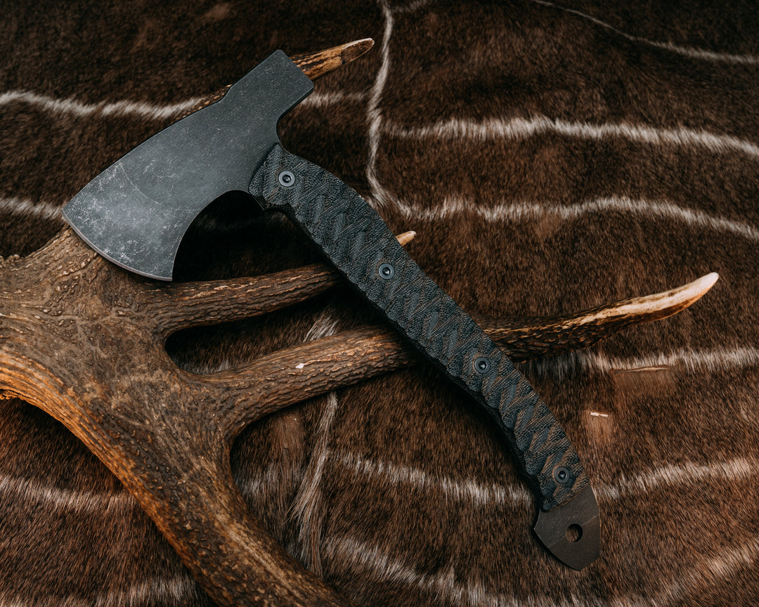 Camp Hatchet - Black Canvas Micarta, Allen Bolts, Chaos Grip