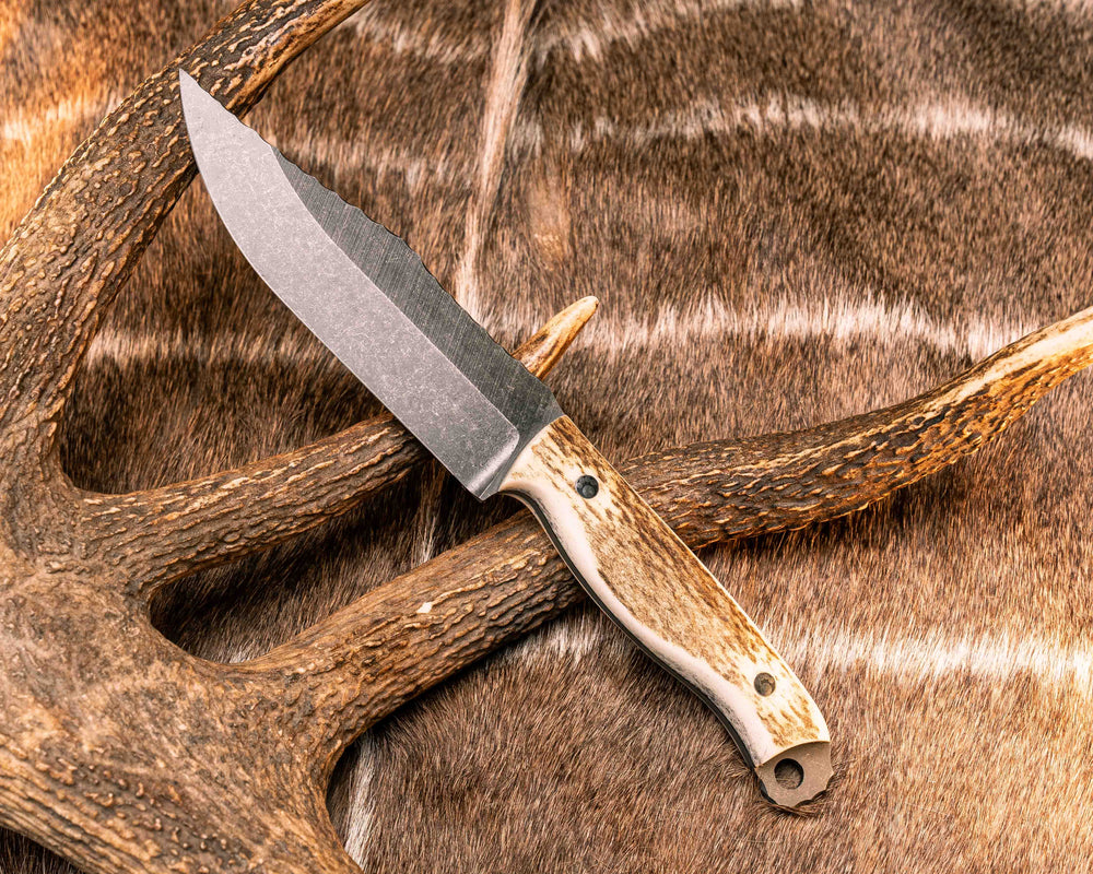 Crow Scout- Elk Antler, Mosaic Pins, Smooth Natural Grip