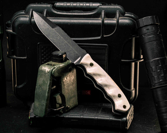 Disaster Breacher Gen 3- Elk Antler, Mosaic Pins, Brass Lanyard Pin, Textured Grip
