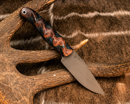 Crow Jr - Redwood Over Blue Dark Matter Carbon, Mosaic Pins, Aluminum Lanyard Pin, Textured Grip