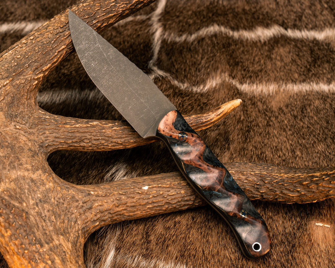 Crow Jr - Redwood Over Blue Dark Matter Carbon, Mosaic Pins, Aluminum Lanyard Pin, Textured Grip