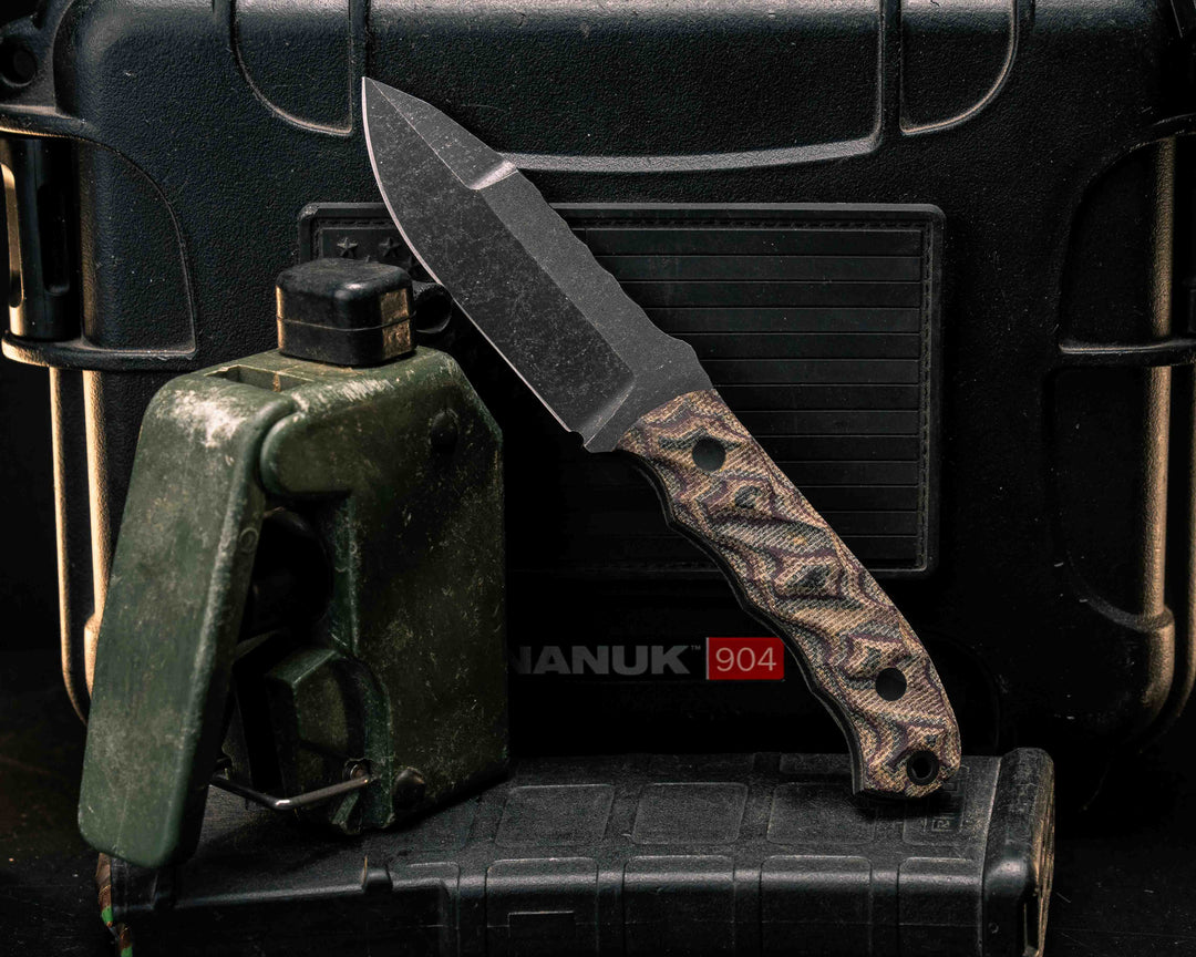 Disaster Cub Gen 3- Python Canvas Micarta, CF Pins, CF Lanyard Pin, Textured Grip