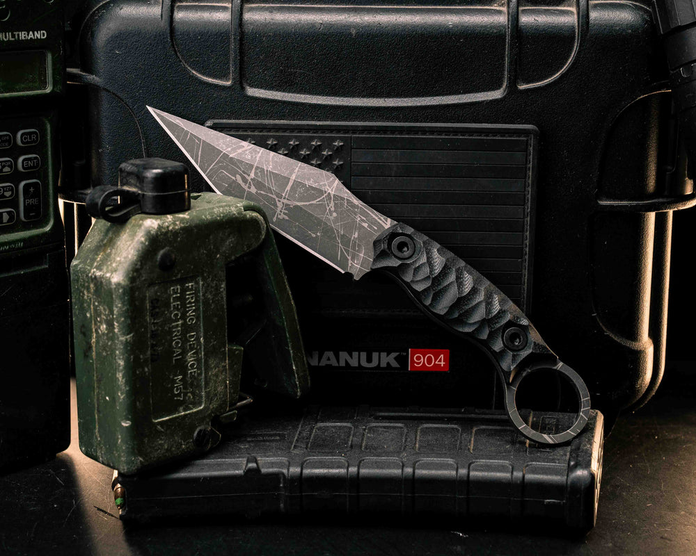 Ringed Tac Tanto- Black G10, Allen Bolts, Textured Grip