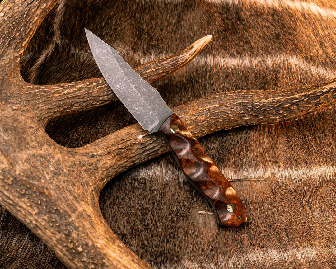 Field Knife Jr- Desert Ironwood, Mosaic Pins, Textured Grip