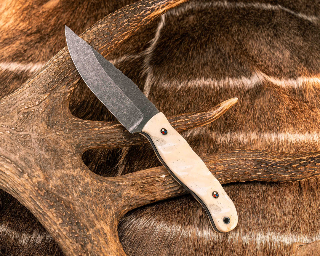Crow Jr- Camel Bone, Patriot Mosaic Pins, Aluminum Lanyard Pin, Textured Grip