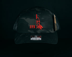 Multicam Black Red HFB Logo Mesh Snap Back