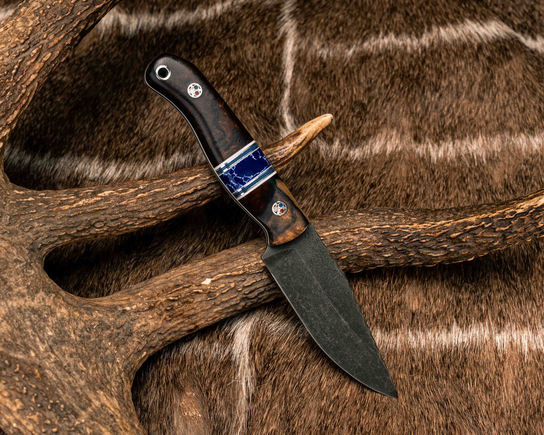 Feather Light- Desert Ironwood, White G10, Blu G10, Aluminum and Grey G10 Pin Striping, Sodalite Tru-stone Split, Patriot Mosaic Pins, Aluminum Lanyard Pin, Textured Grip