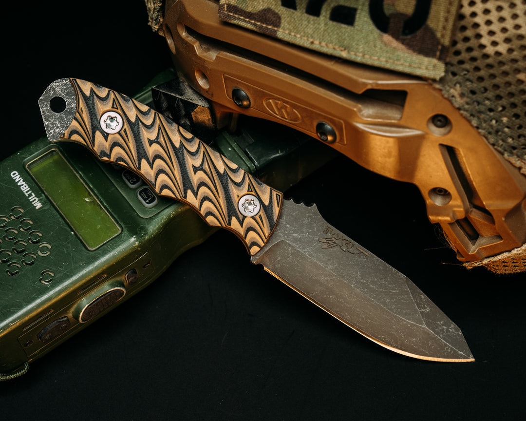Disaster Jr- Earth Camo G10, textured Grip, ti bolts