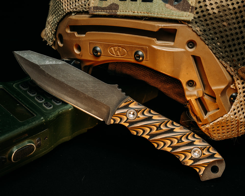 Disaster Jr- Earth Camo G10, textured Grip, ti bolts