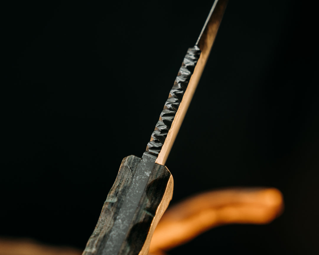 Hog Hunt Jr- Realtree Cammie Micarta, Vintage Micarta Pins, Textured Grip