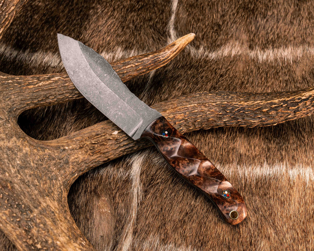 Skinner Jr- Redwood Burl, Patriot Mosaic Pins, Brass Lanyard Pin, Textured Grip