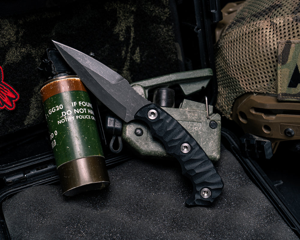 4"  HUMINT- Black G10, Ti Allen Bolts, Textured Grip