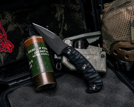 3" HUMINT- Black G10, Ti Allen Bolts, Textured Grip